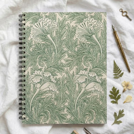 Gröna tulpan William Morris Spiral anteckningsbok