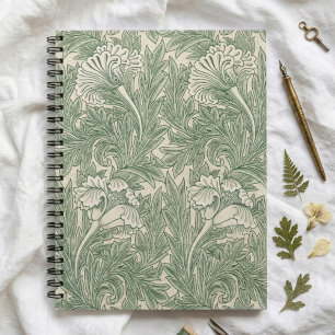 Gröna tulpan William Morris Spiral anteckningsbok