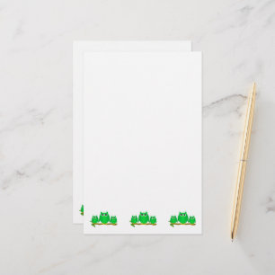 Gröna Ugglor Design Brevpapper