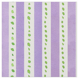 Gröna vattenfärgpunkter i Lavender Rand Lime Tyg