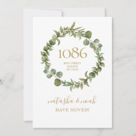 Gröna växtkrans Ny adress Flyttningsmeddelande