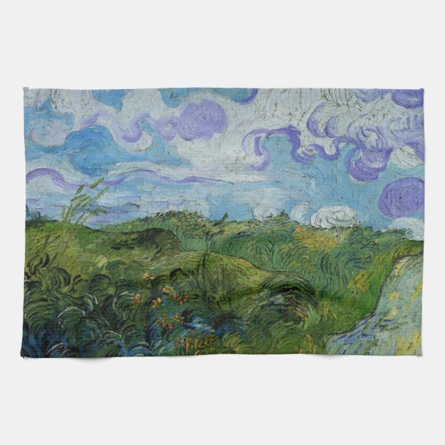 Gröna vete fält av Vincent van Gogh Kökshandduk (Horisontell)