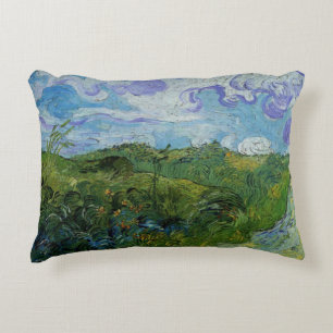 Gröna vetefält av Vincent van Gogh Prydnadskudde