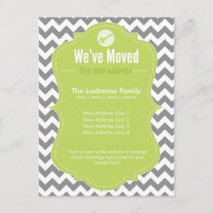 Gröna vi har flyttatadressändringvykort meddelande vykort