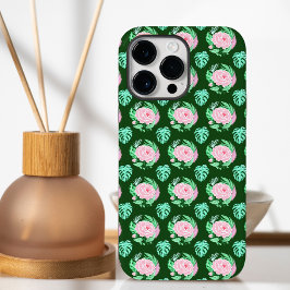 Gröna Vintage Rosor, Monstera & Fjädermönster