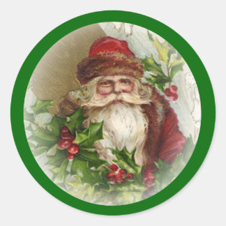 Gröna Vintage Tomte Jul Klistermärken