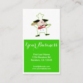 Gröna visitkortar för pizzakockanpassade visitkort