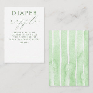 Gröna vita blöjlotter Babyshower Biljetter Tilläggskort