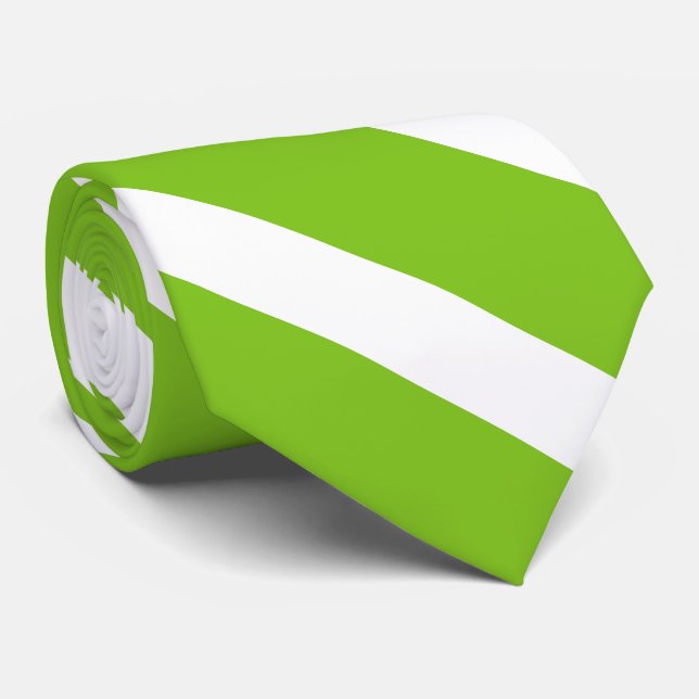 gröna/vita diagonala ränder slips (Rullad)