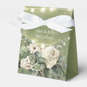 Gröna Vita Pionljus Bröllop Presentaskar