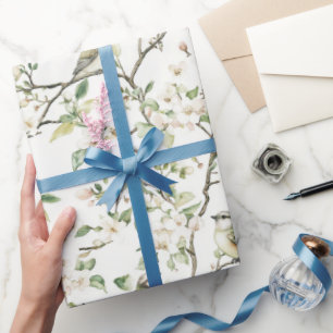 Gröna Vita Tulpan Blommor Bröllopsdusch Presentpapper