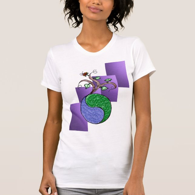 Gröna Yin och Yang T Shirt (Framsida)