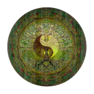 Gröna Yin Yang med livets träd
