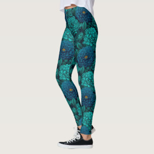 Gröna Yoga Dahlias Glänser Mors Dag-presenter Leggings