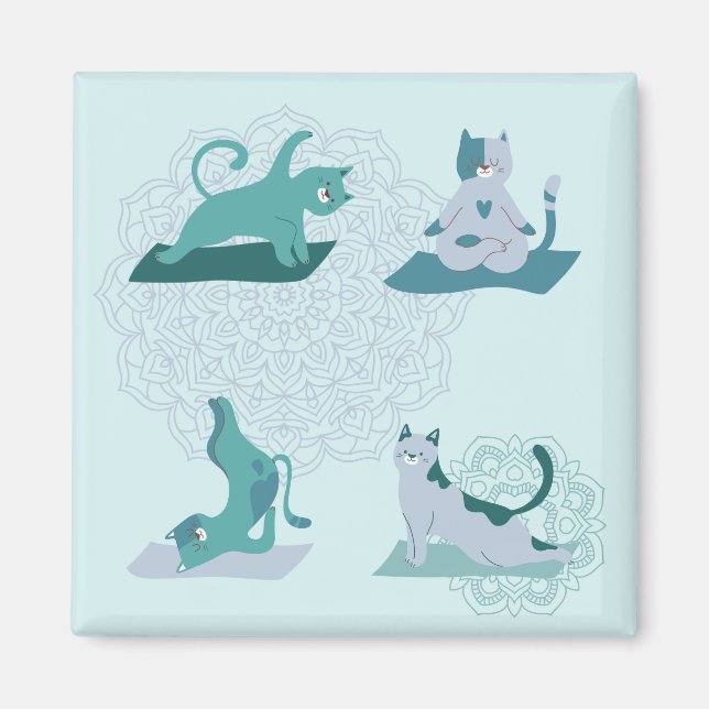 Gröna yogakatter magnet (Framsidan)
