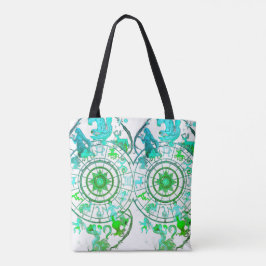 Gröna Zodiac Astrologiska Tecken på en Tote Bag Tygkasse
