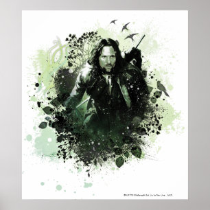 Grönaktig Aragorn vektorCollage Poster