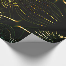 Grönaktigt kurvor från guld bright presentpapper
