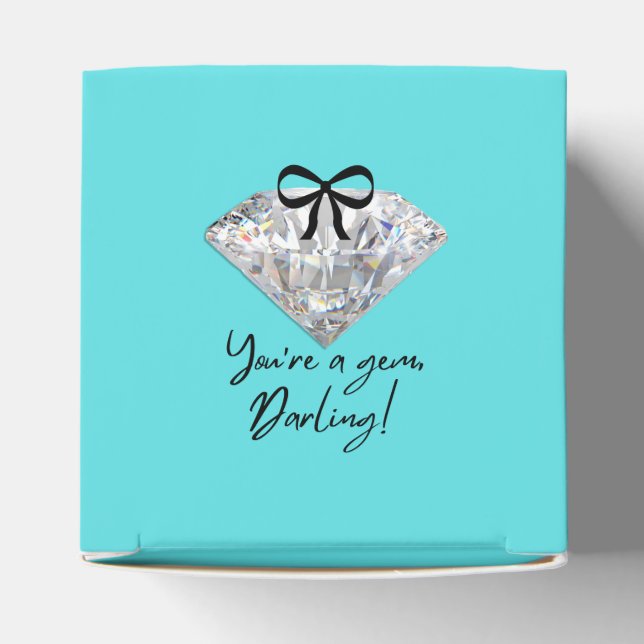 Grönblå & Diamant Tacksamhetskort Presentaskar (Överdel)