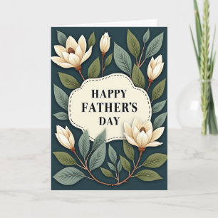 Grönblå fadersdag blommig kort