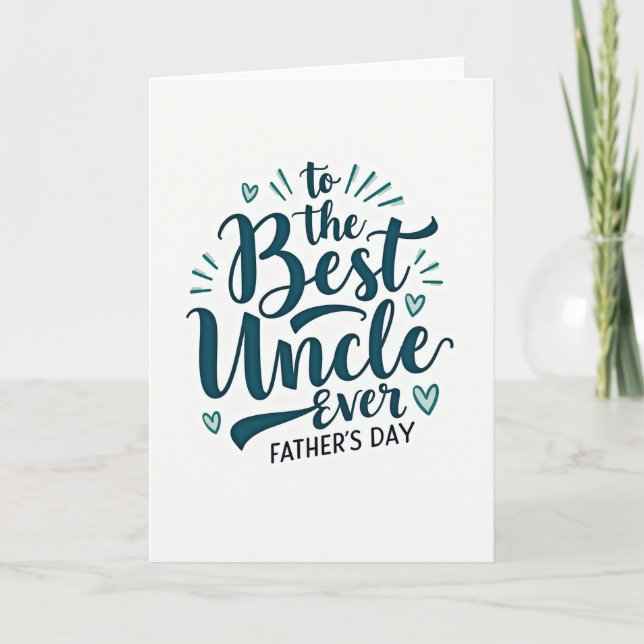 Grönblå Finaste Farbror Någonsin Kort (Framsida)