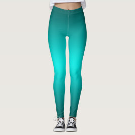 Grönblå Gradient Minimalistisk Ombre Atletisk Yoga Leggings