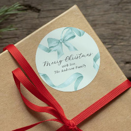 Grönblå julbåge God Jul Runt Klistermärke