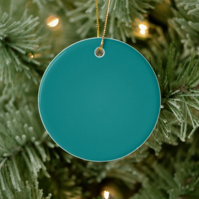 Grönblå keramisk julgransprydnad keramik (Träd)