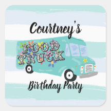 Grönblå matlastbilskalas Anpassad