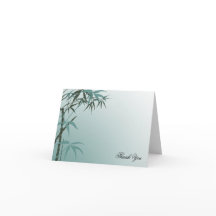 Grönblå toning Naturlig Bambu Bröllop Tack kort