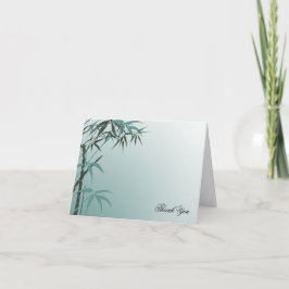 Grönblå toning Naturlig Bambu Bröllop Tack kort