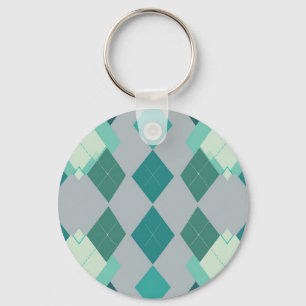 Grönblått Argyle Diamantmönster Nyckelring