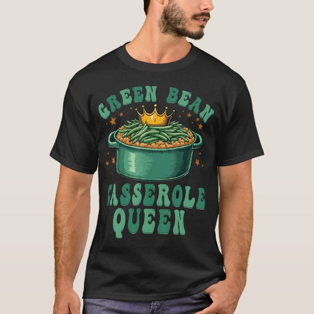 Grönbönekassadilldrottning Roligt Thanksgiving T Shirt (Framsida)