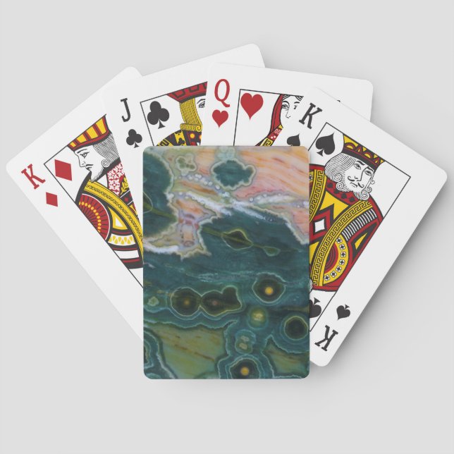 Grönfläckig Ocean Jasper Casinokort (Baksidan)