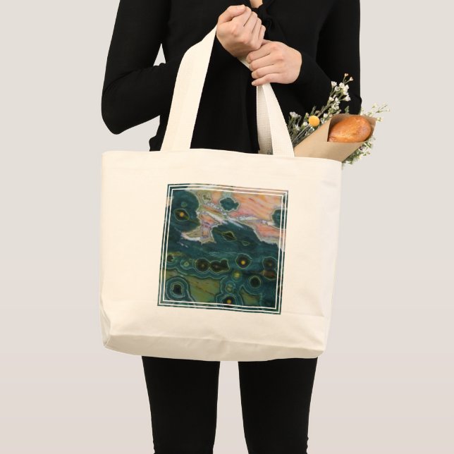 Grönfläckig Ocean Jasper Jumbo Tygkasse (Framsida (produkt))