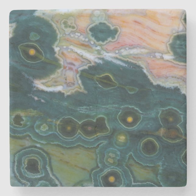 Grönfläckig Ocean Jasper Stenunderlägg (Framsidan)