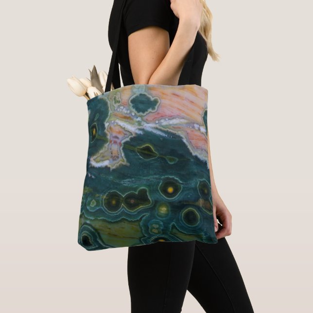 Grönfläckig Ocean Jasper Tygkasse (Närbild)