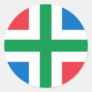 Groningen Flagga Nederländerna land Runt Klistermärke