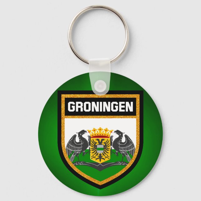 Groningen Flagga Nyckelring (Framsida)