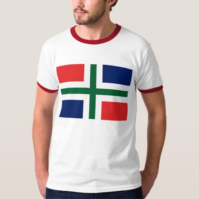 Groningen flaggaT-tröja T-shirt (Framsida)