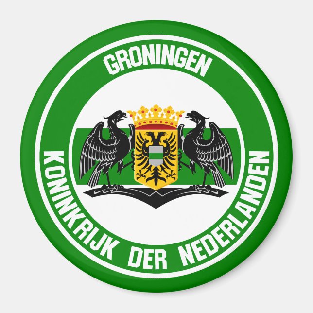 Groningen Round Emblem Magnet (Framsidan)