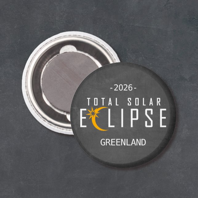 Grönland 2026 Förmörkelse Magnet (Solar eclipse magnet keepsake)