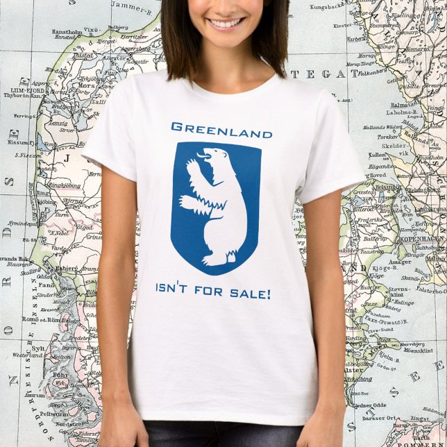 Grönland är inte till salu! med Polar Bear Shield T Shirt (Greenland Isn't for Sale!)