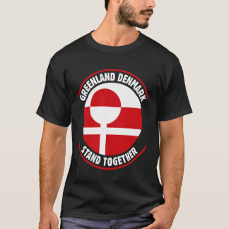 Grönland Danmark Flagga Enad Stå Tillsammans Stöd T Shirt
