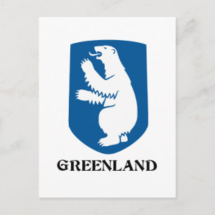 GRÖNLAND - emblem/symbol/jacka av arm/flagga Vykort