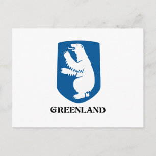 GRÖNLAND - emblem/symbol/jacka av arm/flagga Vykort