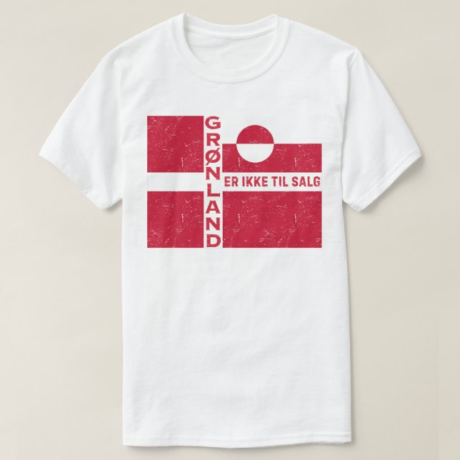 Grønland Er Ikke Til Salg Flag T Shirt (Design framsida)