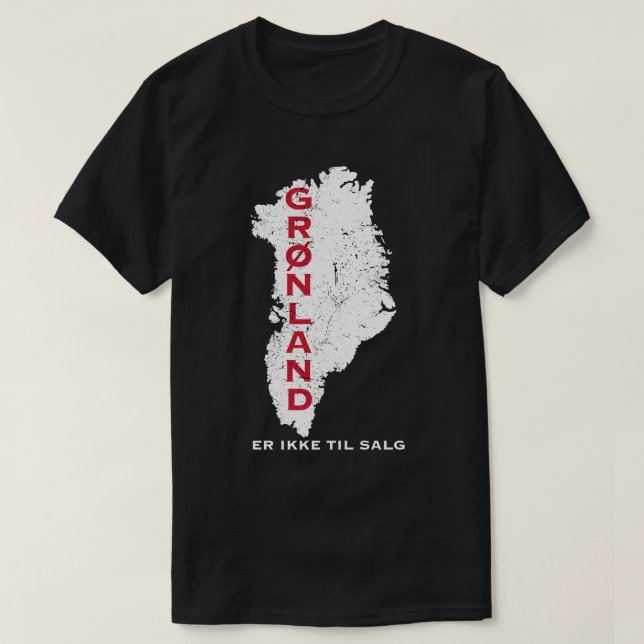 Grønland Er Ikke Til Salg Karta T Shirt (Design framsida)
