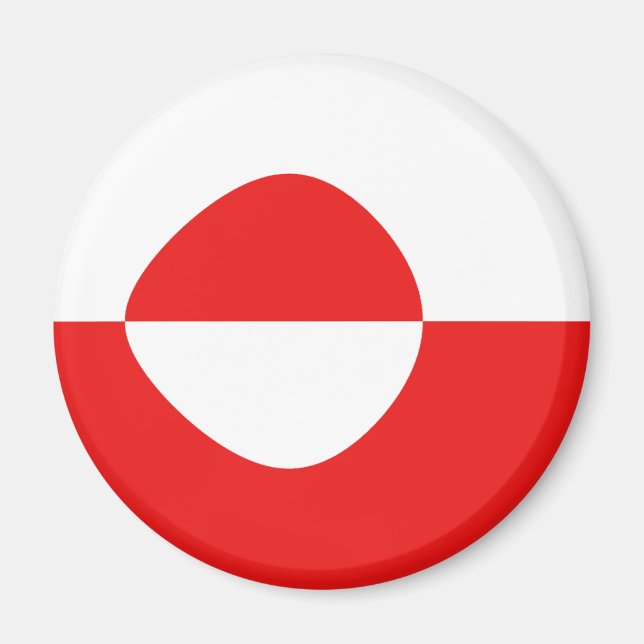 Grönland Fisheye Flagga Magnet (Framsidan)