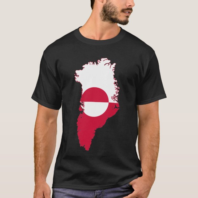 Grönland- flagga i landet t shirt (Framsida)
